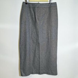 Willi Smith Vintage‎ Women's 12 Gray Wool Blend Long Straight Lined Skirt Italy